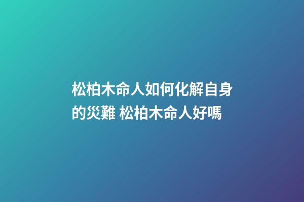 松柏木命人如何化解自身的災難 松柏木命人好嗎